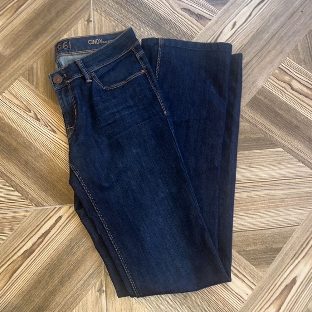 DL1961 CINDY SLIM BOOT DARK WASH JEANS